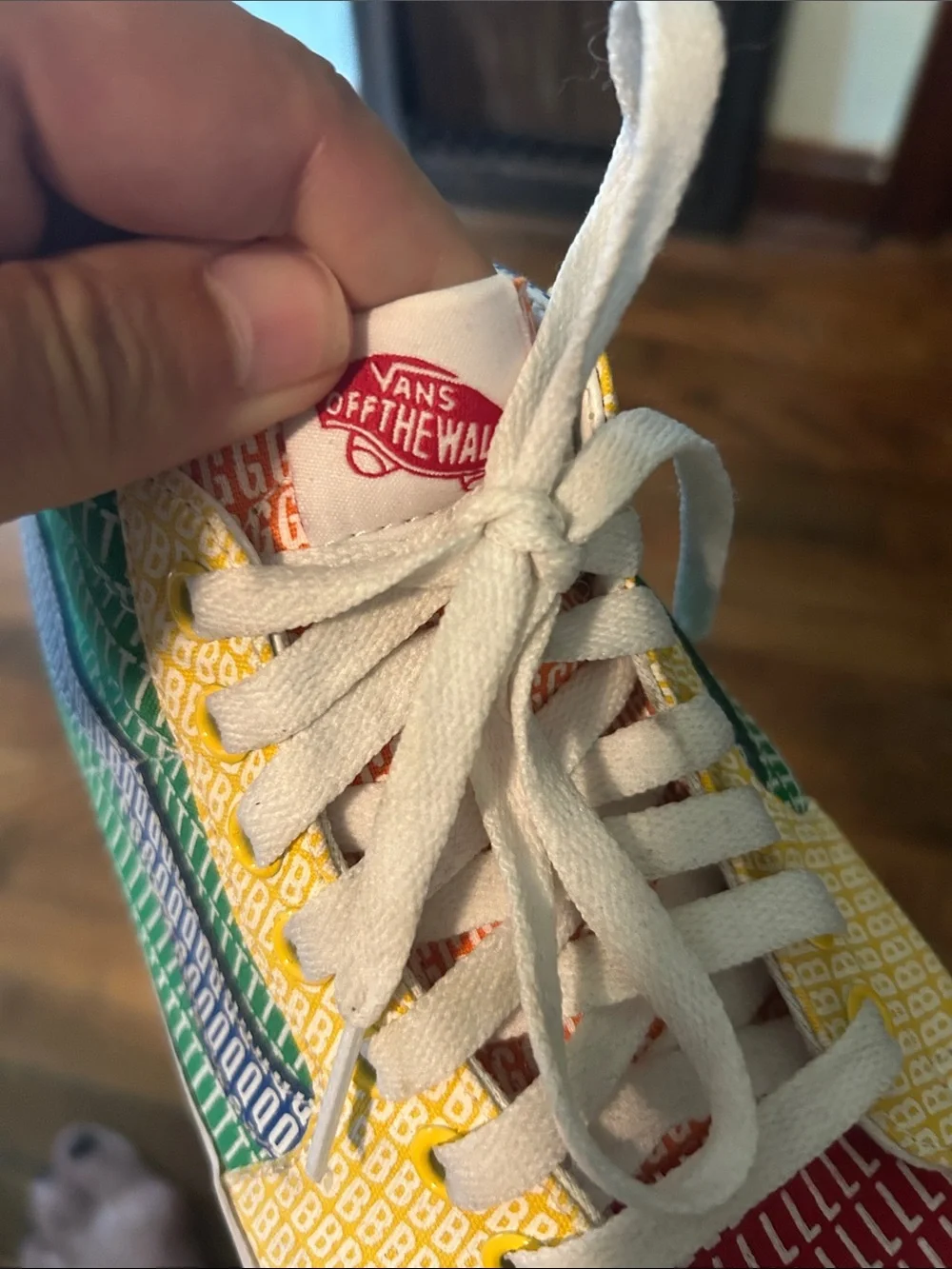 Vans Multicolor Patchwork Low Top Sneakers - Red, Yellow, Green, Blue